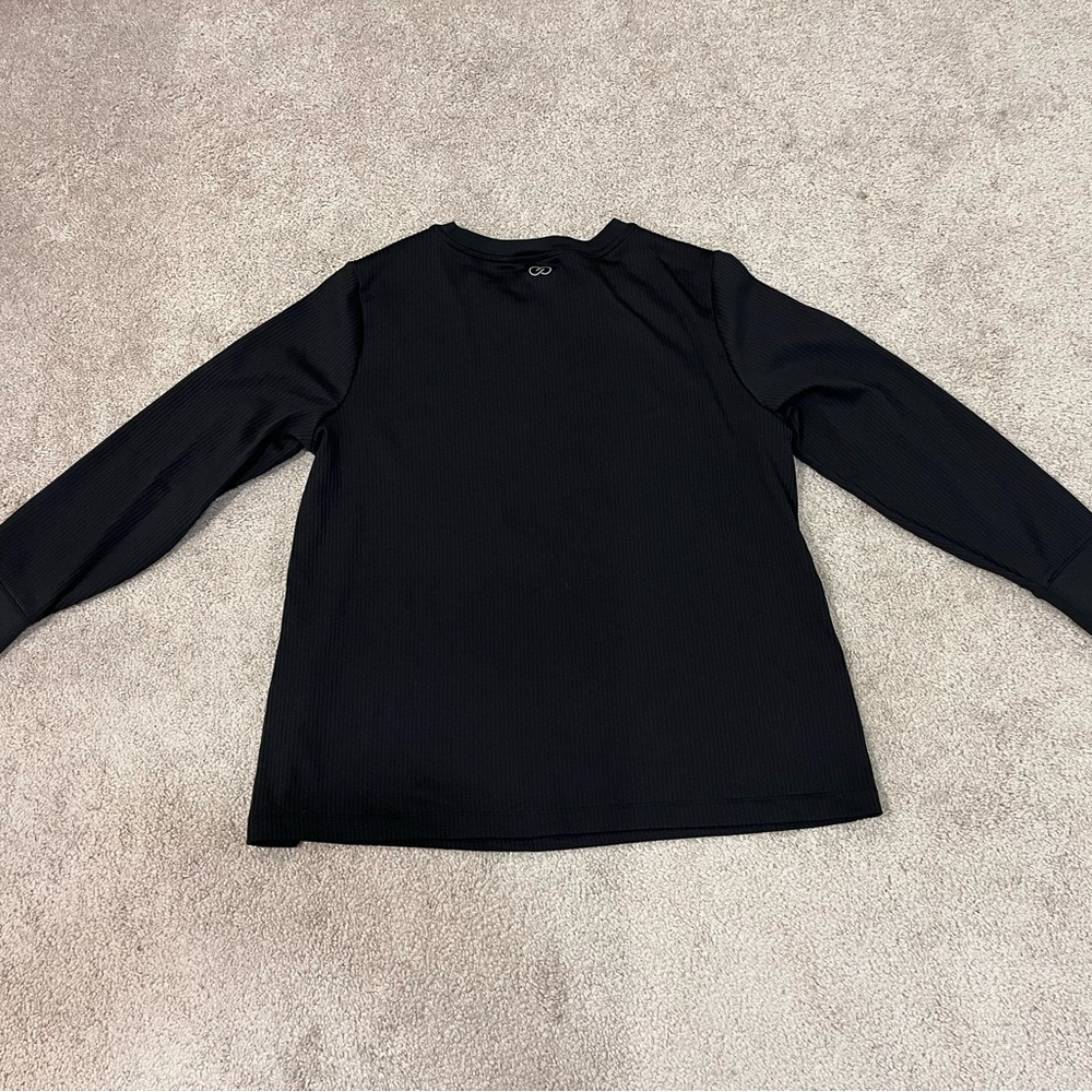 CALIA by Carrie Underwood Ribbed Black Long Sleeve Active Top - Picture 8 of 8